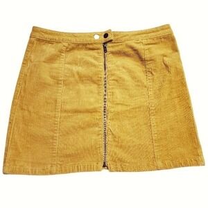 Blue Spice Orange Gold Mustard Yellow Mini‎ Skirt Zipper Corduroy Juniors Sz:13